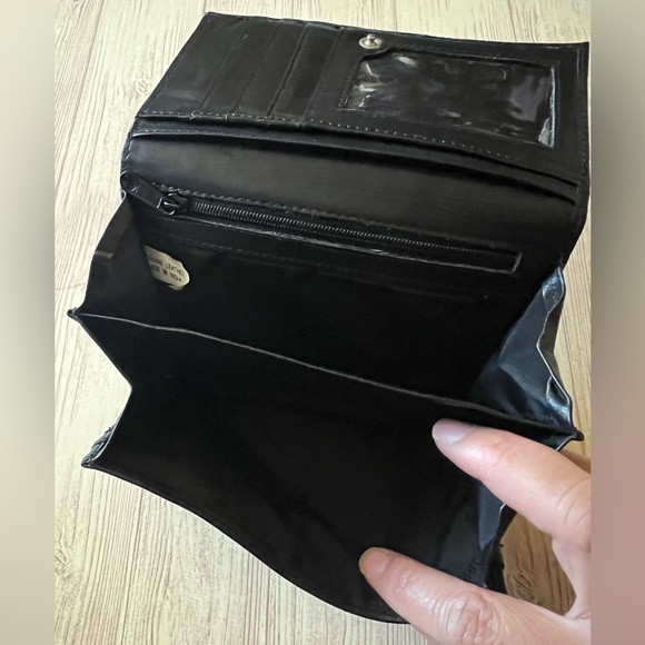 VINTAGE Preowned Black Esprit Genuine Leather Wallet D1 - Picture 3 of 7